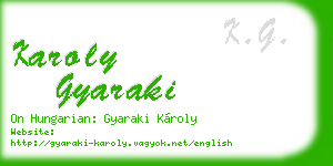 karoly gyaraki business card
